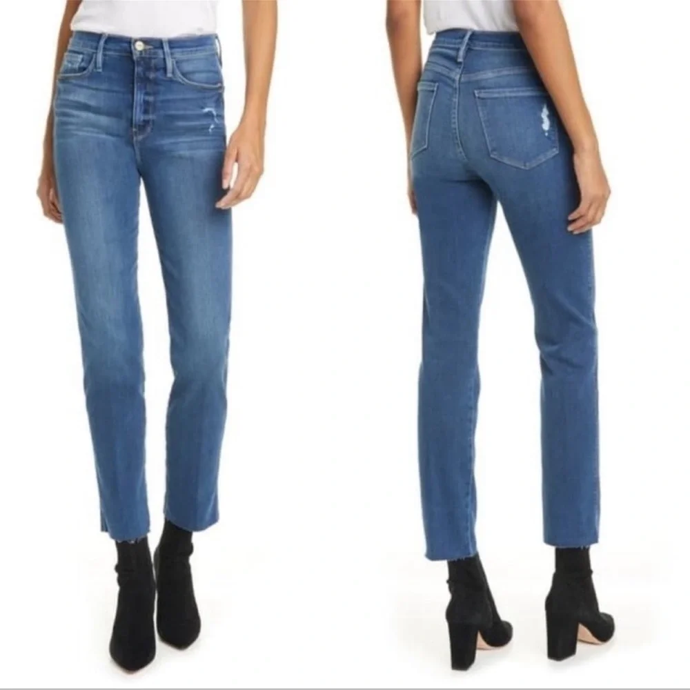 Frame Denim Women's Straight Leg Jeans - Blue - Picture 1 of 11